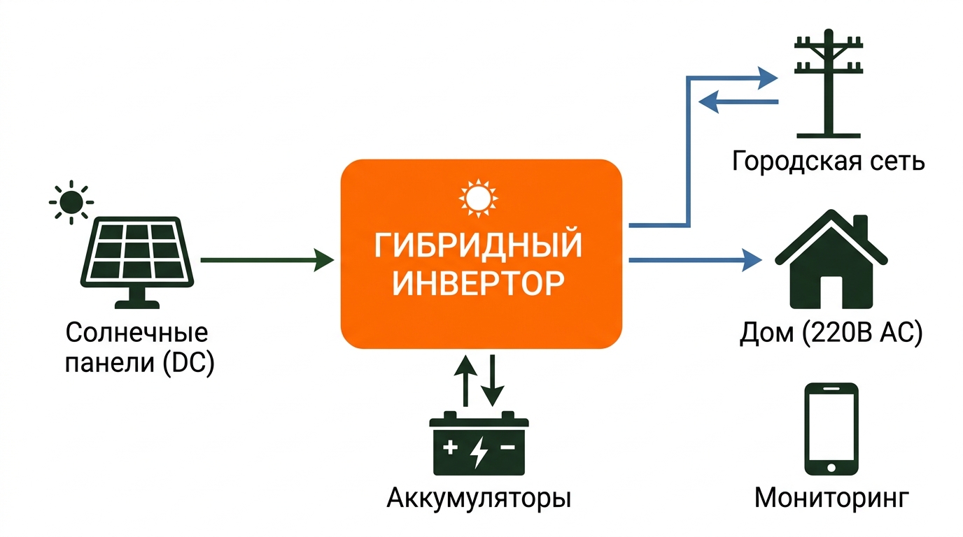 Схема подключения инвертора