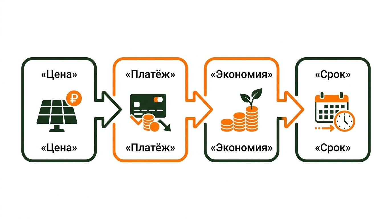 Схема расчёта платежа и окупаемости солнечной станции