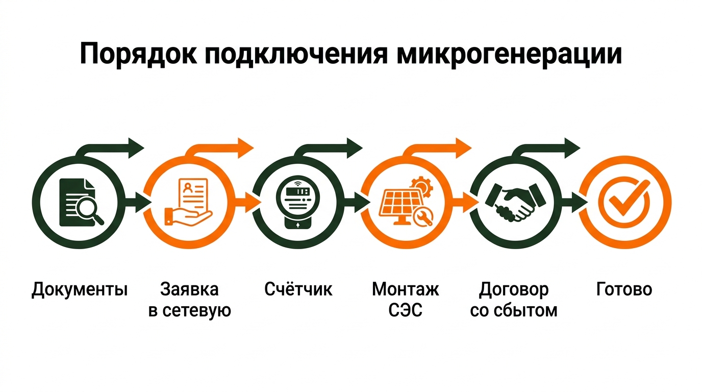 Схема подключения по микрогенерации