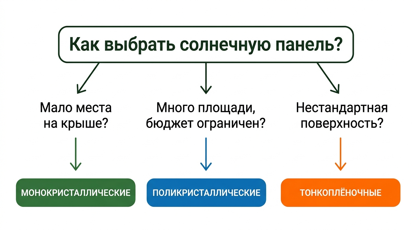 Дерево решений: как выбрать солнечную панель для дома