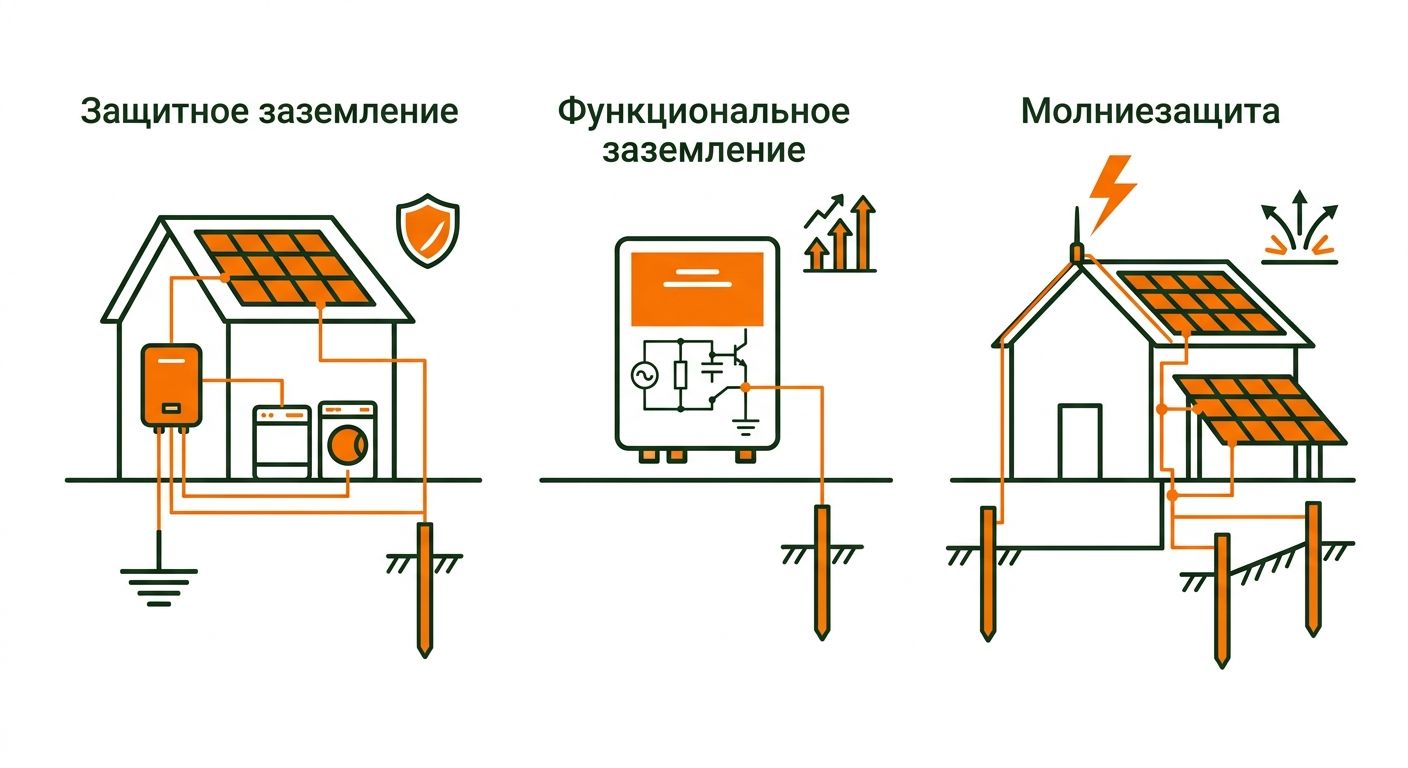 Три вида заземления для солнечной электростанции