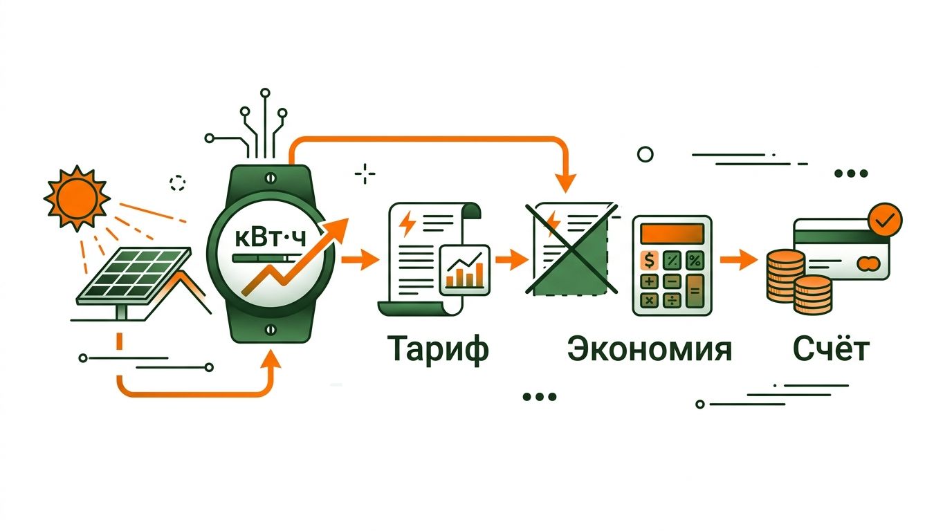 Расчёт экономии от собственного потребления солнечной энергии