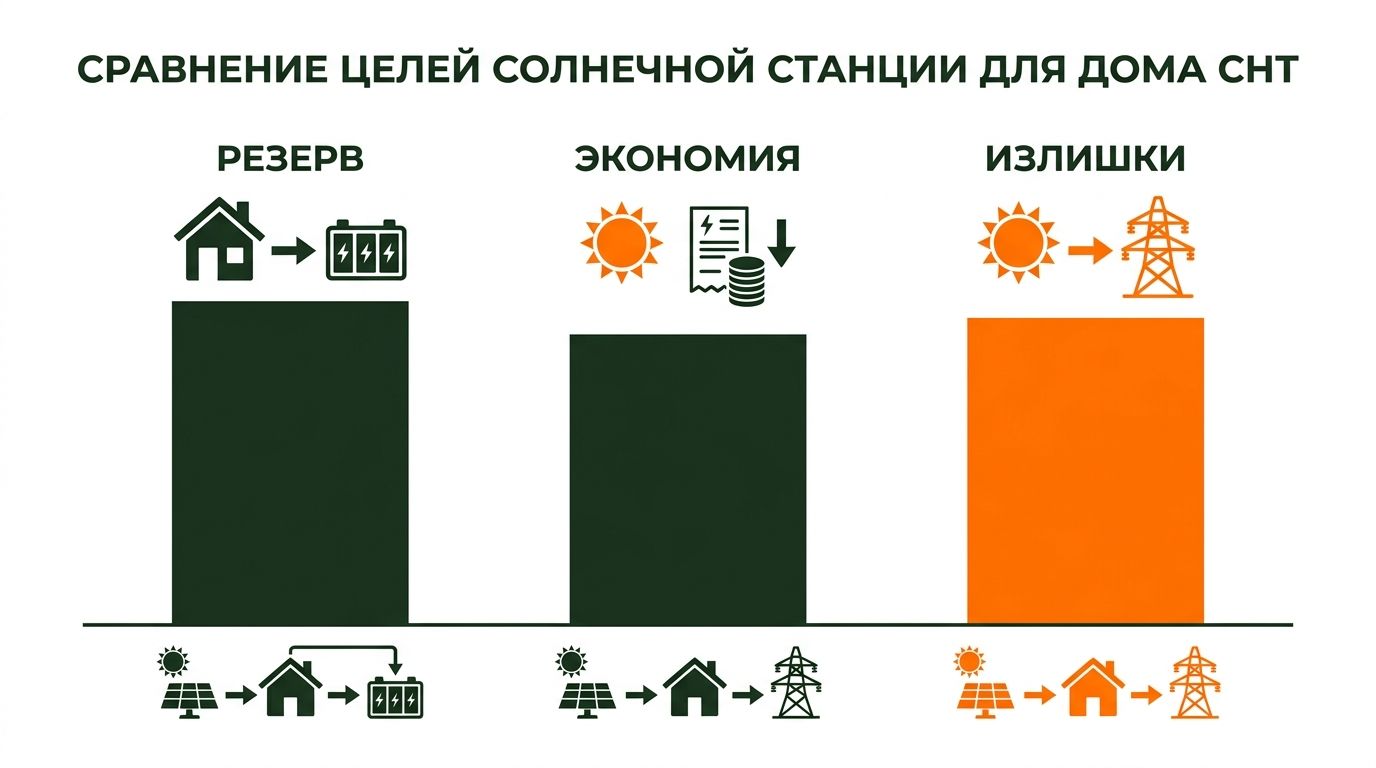 Расчёт мощности солнечной станции для дома в СНТ