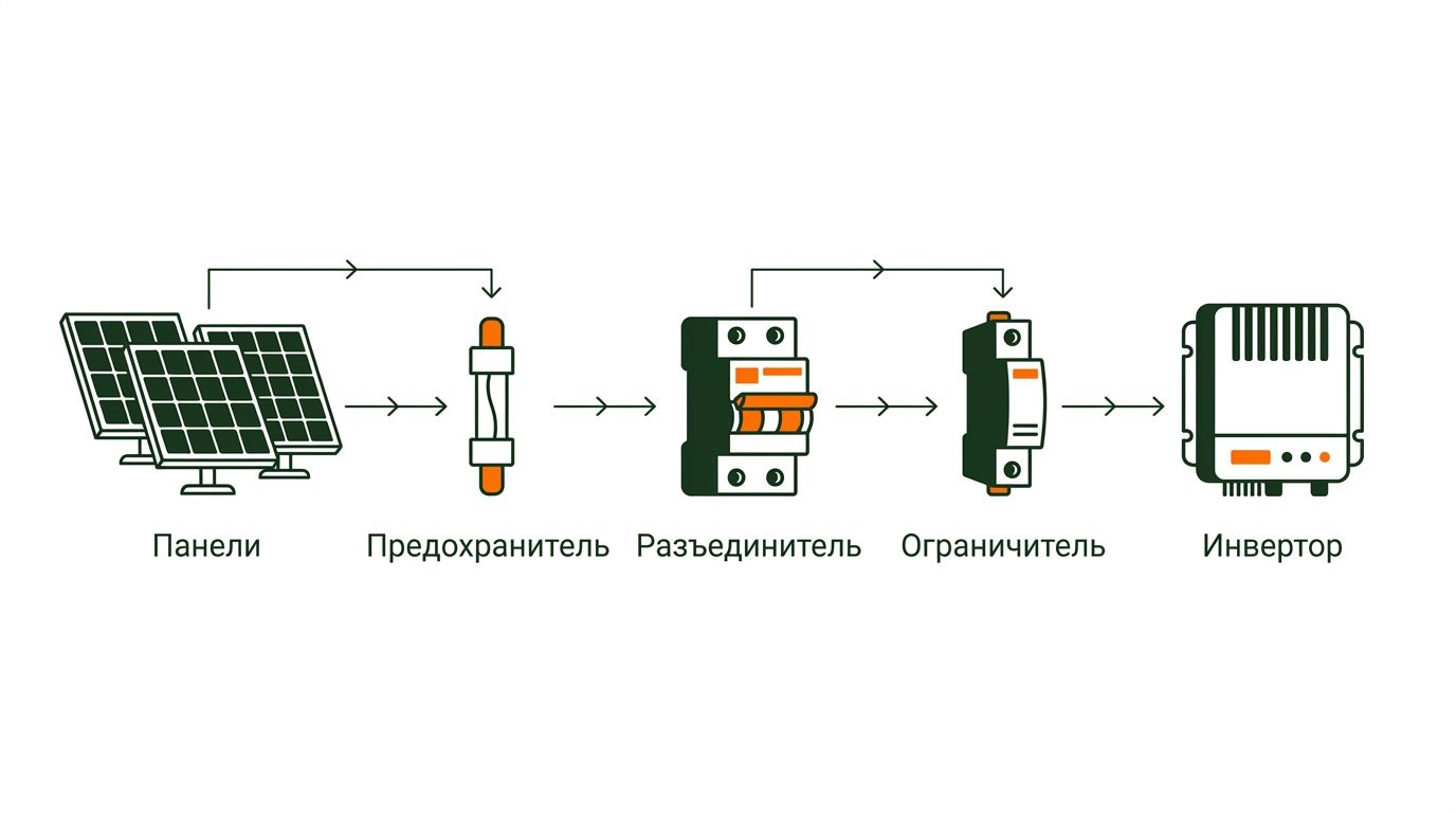 Схема защиты кабелей солнечной электростанции