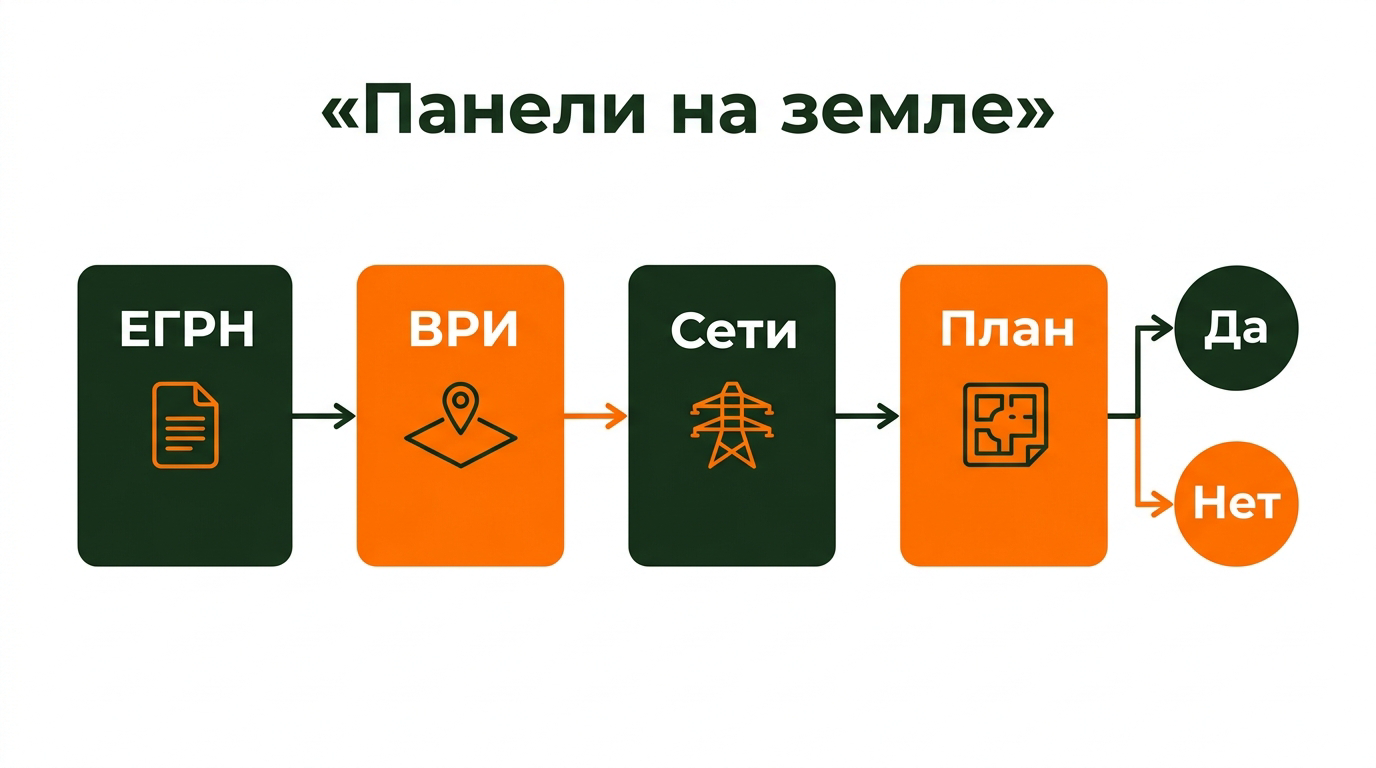 Проверка участка перед установкой солнечных панелей на земле