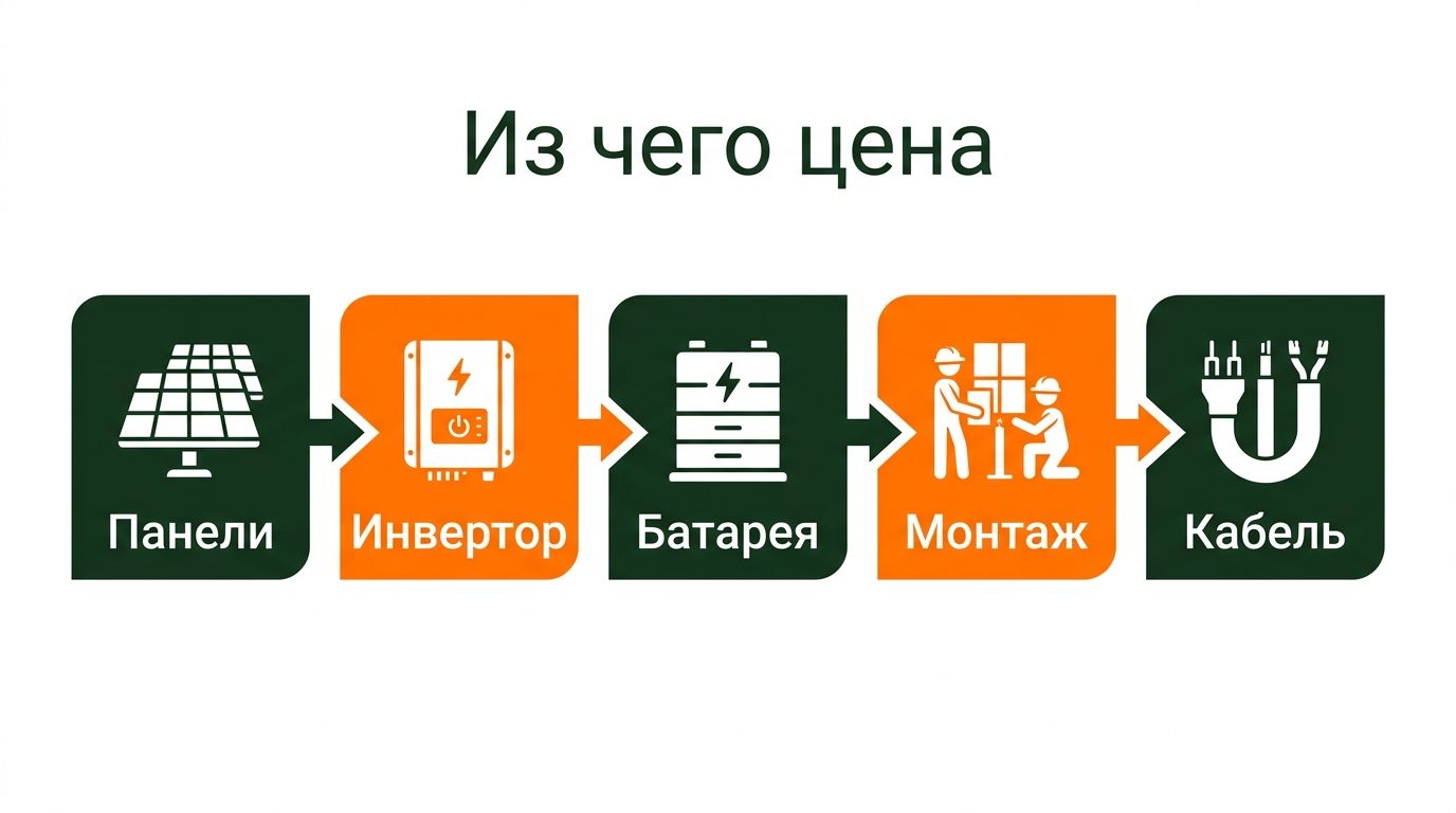 Состав цены солнечной электростанции